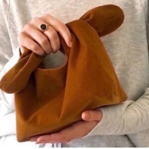 MERIT Brown Corduroy Shoulder Tote Slouch Bag Minimalist